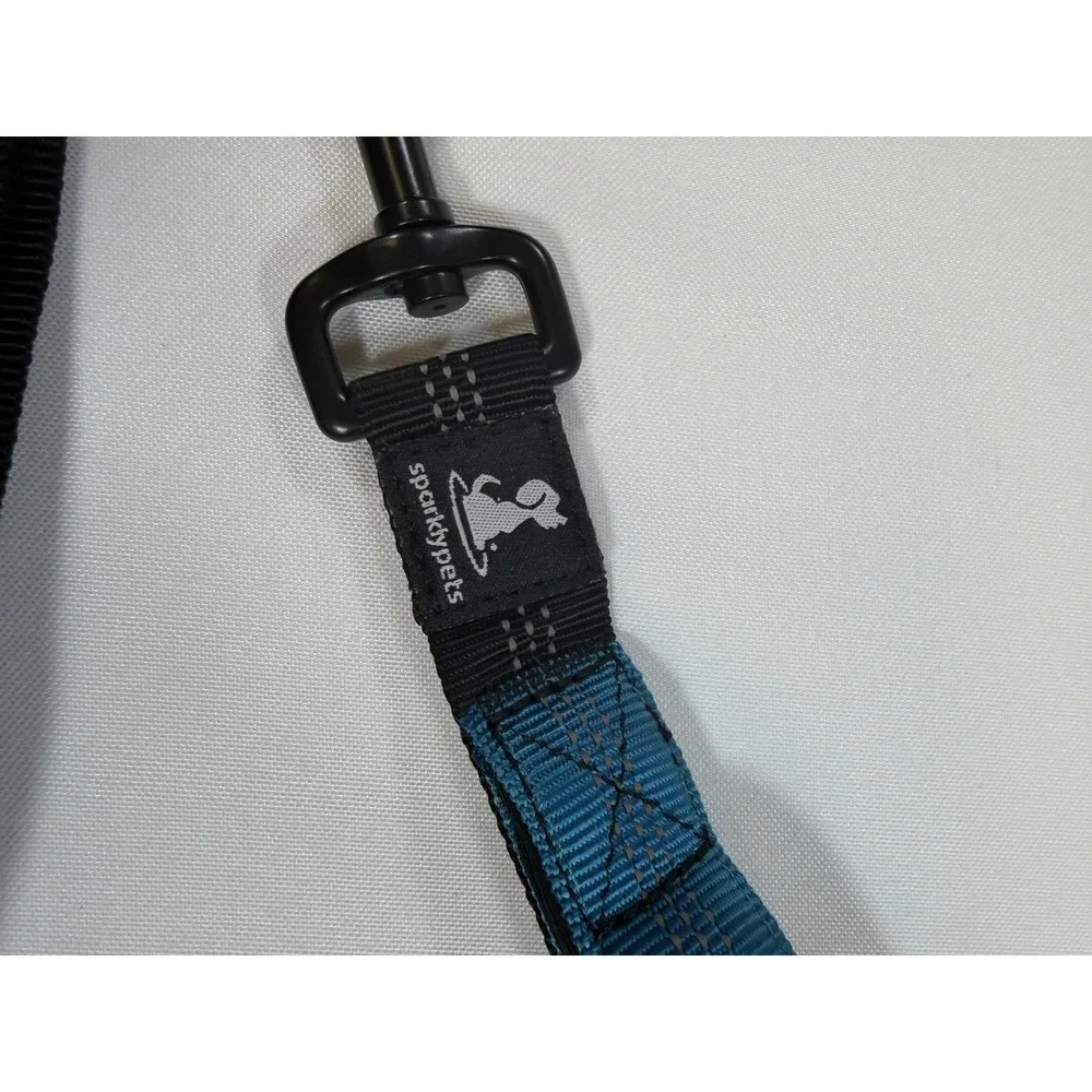 SparklyPets Hands Free Dog Leash Adjustable Waist Belt Bungee Teal Reflective